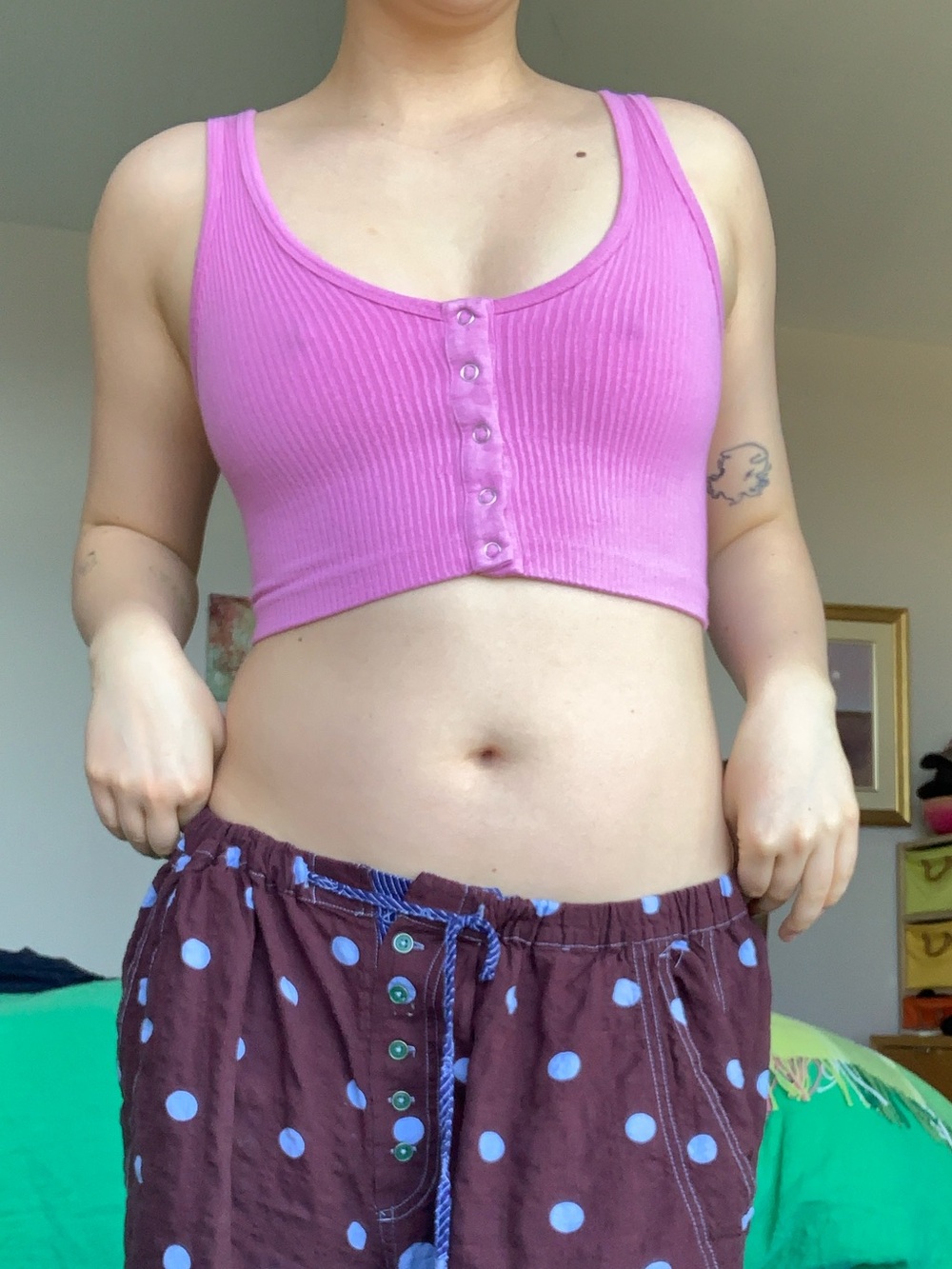 UO out from under pink cropped top